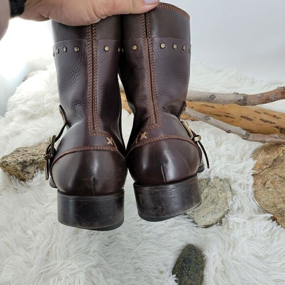 Gordon rush studded brown leather ankle boots. (K) main image 3